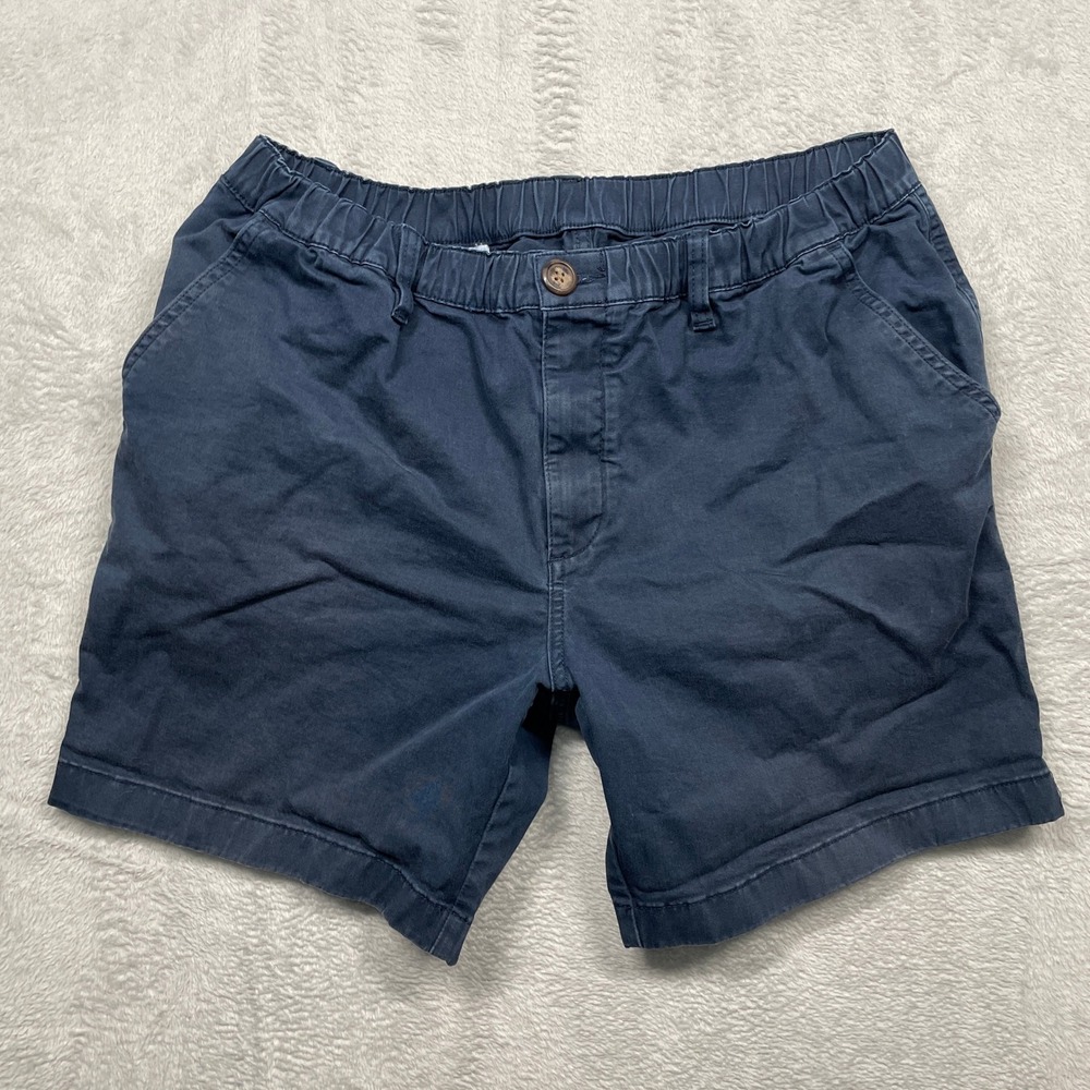 Chubbies Originals Shorts Men Large Navy Blue 7" Inseam Elastic Waist Stretch